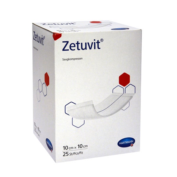 Zetuvit Saugkompressen Steril 10x10 Cm 25 St