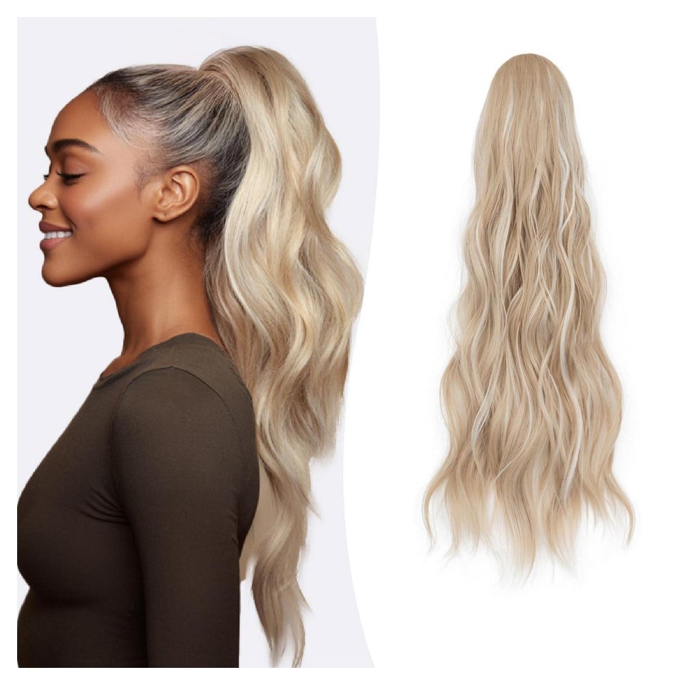 Pferdeschwanz Kordelzug Haarteil Ponytail 66 CM Blond-Weiß-H 1 St
