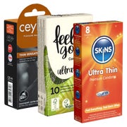 Produktabbildung: Feel&Thin Mix Nr. 2 – 27 ultradünne, gefühlsechte Kondome (27 Kondome) 34 St