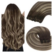 Tressen Echthaar Ombre Braun Remy Weft 2-Weft-4-#4 18 4 40 c 1 St
