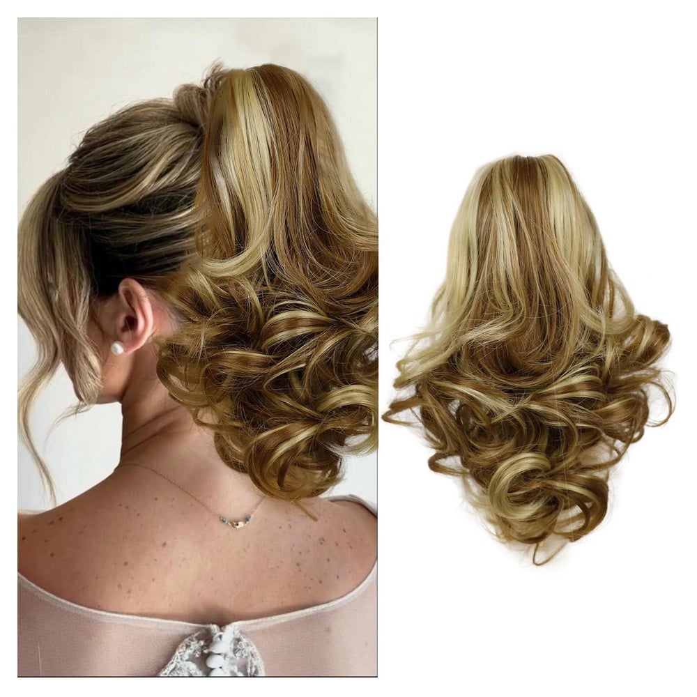 Haar Extensions Zopf Haarteil Clip Lockig 30 cm 110g Goldbra 1 St