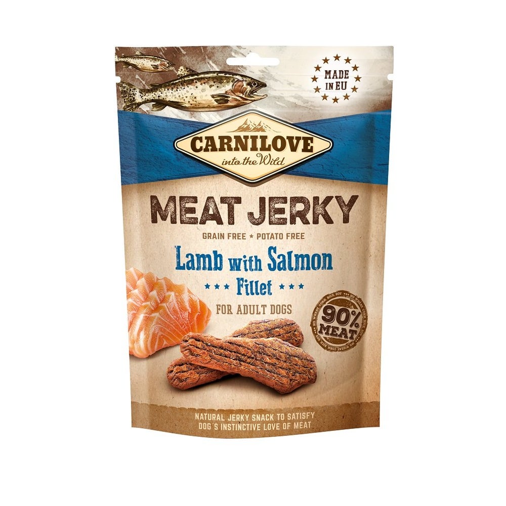 CARNILOVE Jerky Lamb with Salmon fillet Lammfleisch mit Lachsfilet 0,1 kg
