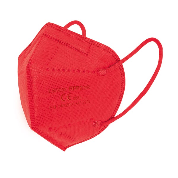 CN FFP2-Maske rot - einzeln verpackt (25er Box) 25 St