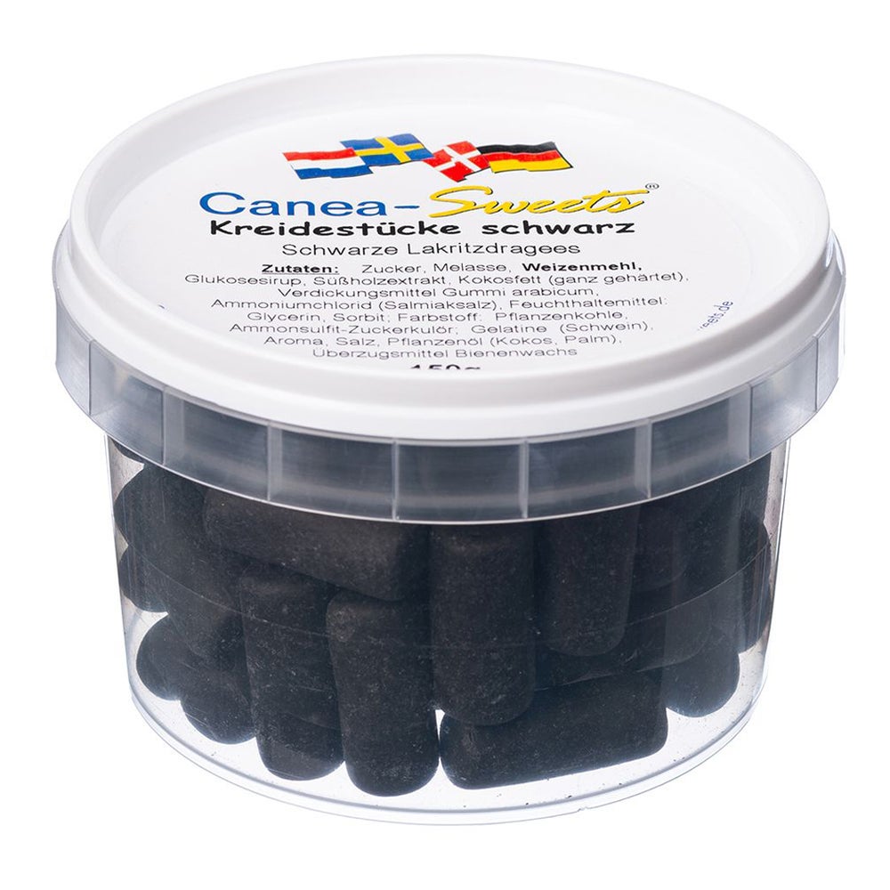 Kreidestücke Schwarz Lakritz 150 g