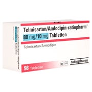 TELMISARTAN/Amlodipin-ratiopharm 80 mg/10 mg Tabl. 98 St