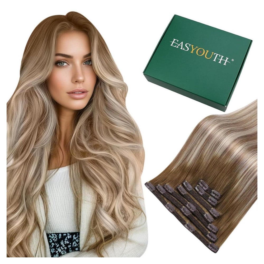 Clip in Extensions Echthaar Ombre Blond 45cm 7pcs 1-8 cp #3 1 St