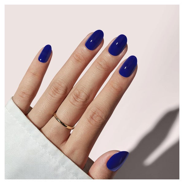 Press On Nägel Short Oval Navy Blue Nail Glue 16 Größen C-My 1 St