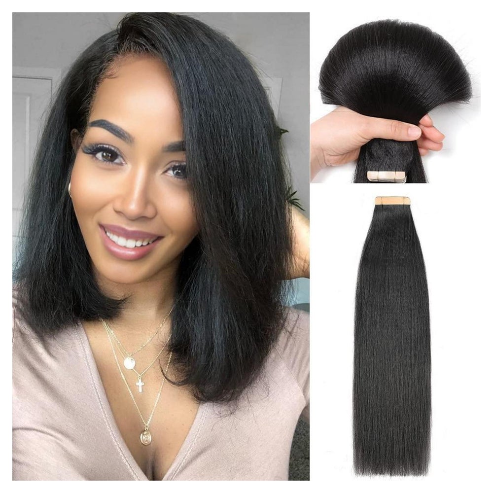 Echthaar Tape Extensions Yaki Straight unsichtbar 1 St
