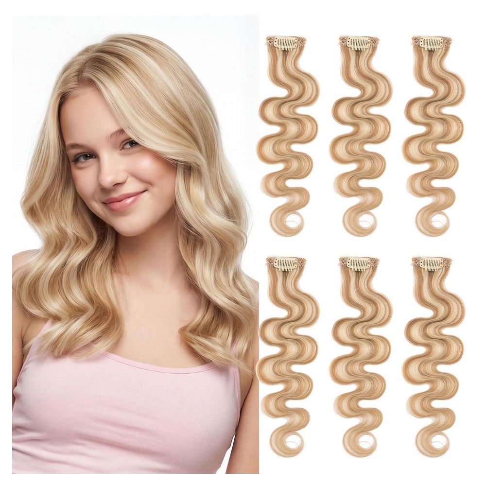 Clip in Extensions Echthaar Body (BW) 12P613 Goldbraun&blond 1 St