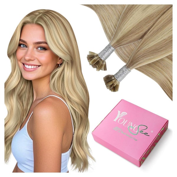Extensions Echthaar 35 cm-U Tip 1-U Tip-2-#Goldblond Highlig 1 St