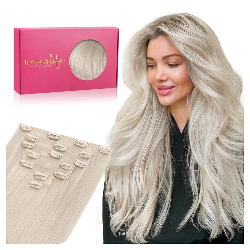 Clip In Extensions Echthaar 50cm-150g-Sans Couture #60A Plat 1 St
