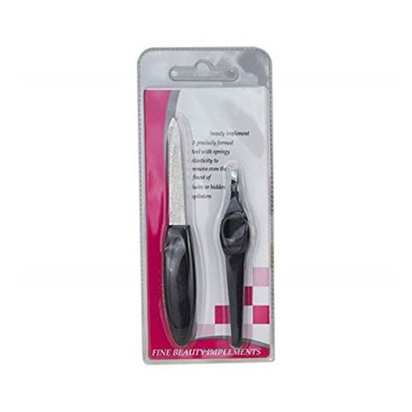 Fashiongirl Nagelfeile und Pinzetten-Set (Verschiedene Farben)