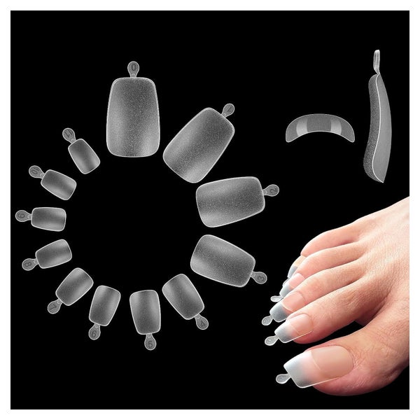Zehennägel 504 Stück Softgel Fullcover Long Toe Nails Clear 1 St