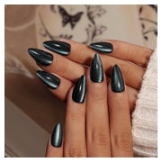 Press On Nägel Cat Eye Glitzer Rauchgrau Mandel Acryl 30er D 1 St
