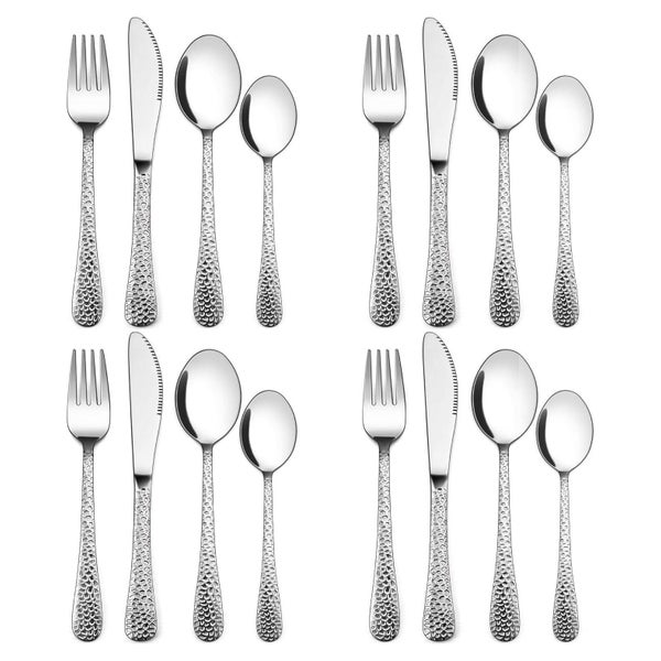 Joyfair Kinderbesteck Set 16-teilig Edelstahl mit Hammergriff, ab 3 Jahre