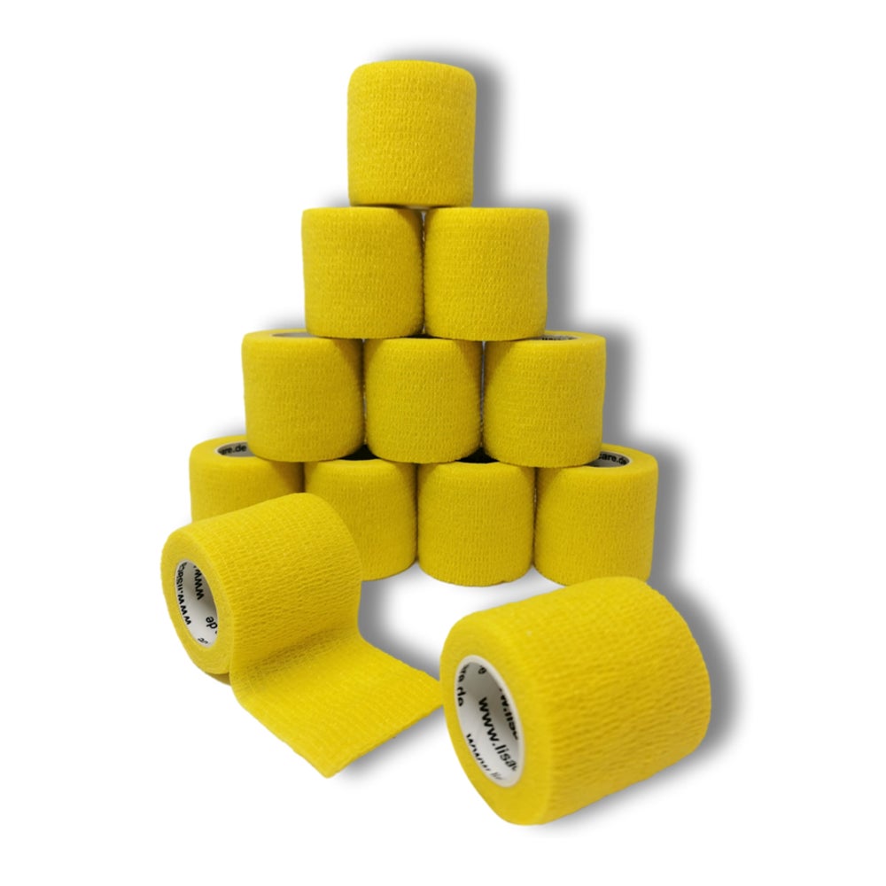 LisaCare latexfreie, kohäsiver Pflasterverband 5cm - Gelb 12 St
