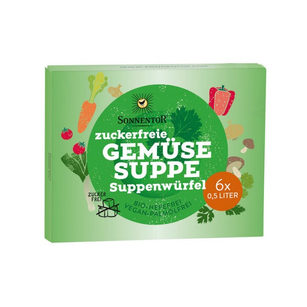 Zuckerfreie Gemüsesuppe Suppenwürfel bio 66 g 66 g