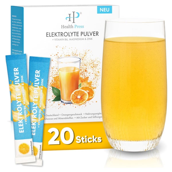 Health Press® Elektrolyte Pulver Orangengeschmack 20 St
