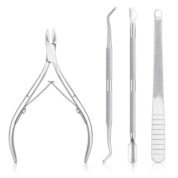MELLIEX Nagelhautschieber Set, 4-teilig, Edelstahl Nagelhautentferner