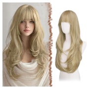 Perücke Lang Pony Geschichtet Synthetik Damen Dreckige Blond 1 St