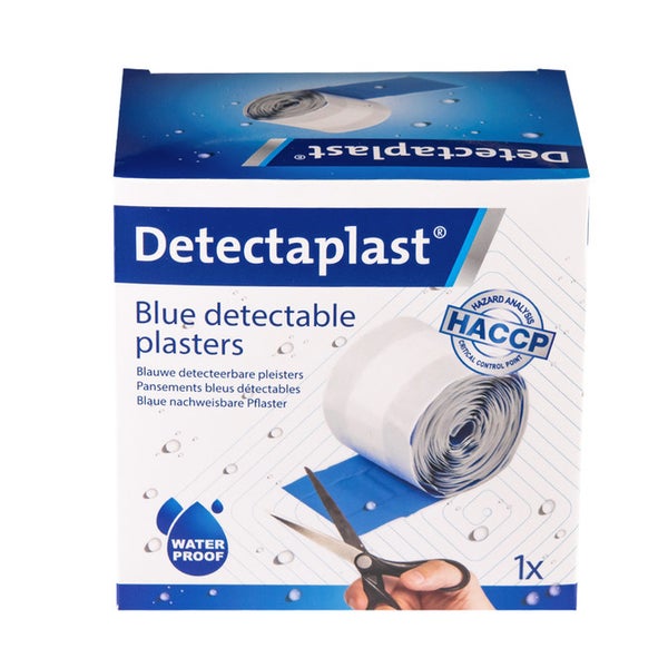 Detectaplast Wasserfest Blau Detekt. Pflaster-Rolle 8cmx5m 1 St
