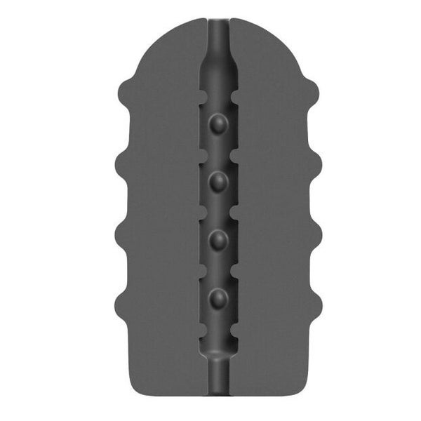 All Black - Realistischer Vibrator mit genoppter Struktur 1 St