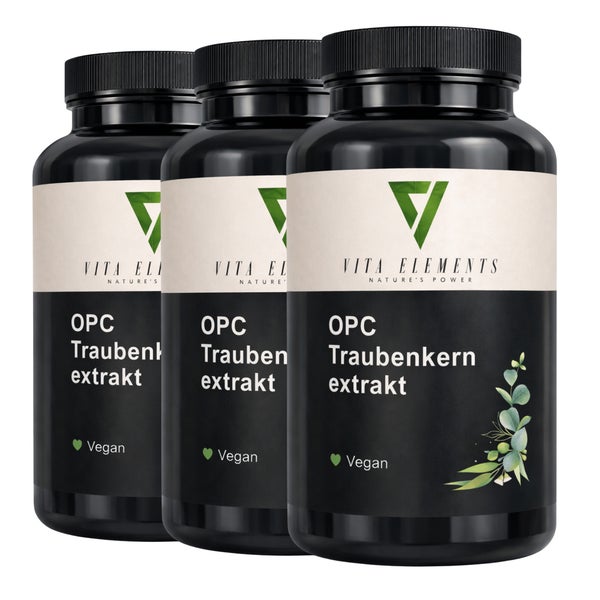 Vita Elements OPC Traubenkernextrakt Kapseln 3er Set 240 St