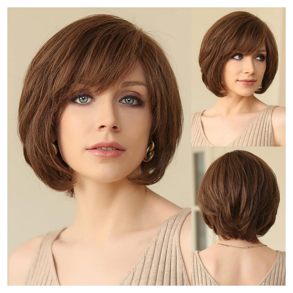 Perücke Handgebunden Lace Front Echthaar Gestuft Gewellt Bro 1 St
