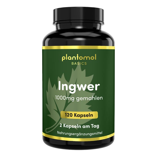 plantomol® - Ingwer-Kapseln mit 1000mg gemahlenem Ingwer