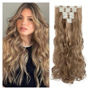 Clip in Extensions Echthaar 60 cm Ockerbraun Hellgoldblond 1 St