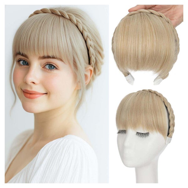 Stirnband Pony Fransen Haarteil Perücke Aschblond-Mix mit Bl 1 St