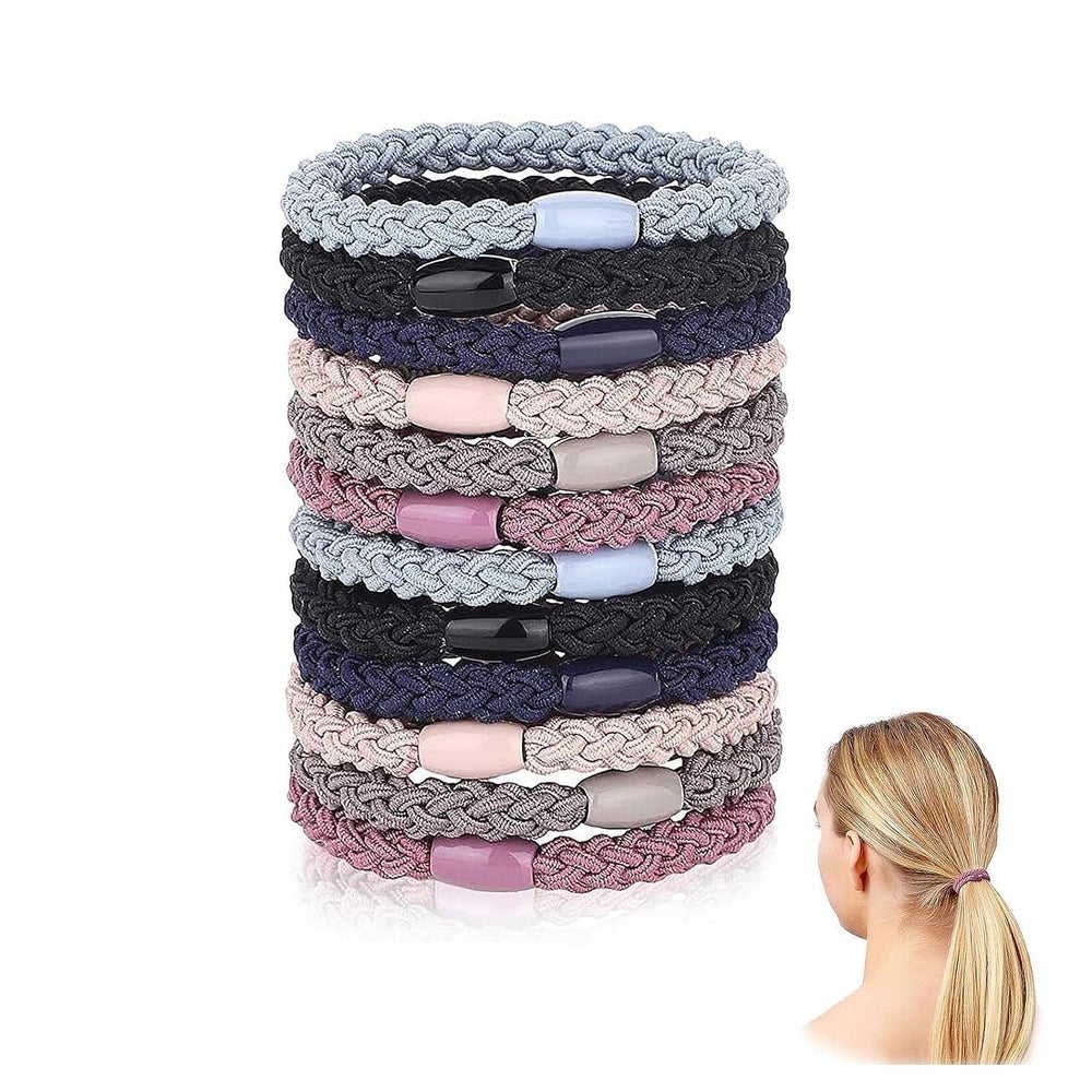 12 Stück Elastische Geflochtene Haargummis für Damen Mädchen 1 St