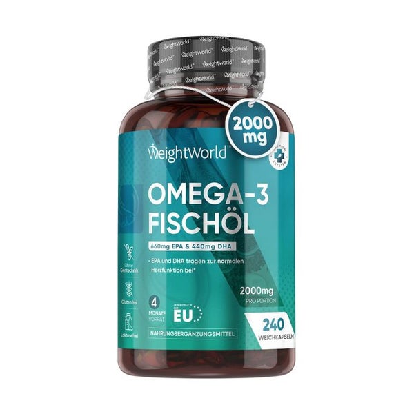 WeightWorld Omega 3 Fischöl Kapseln 240 St