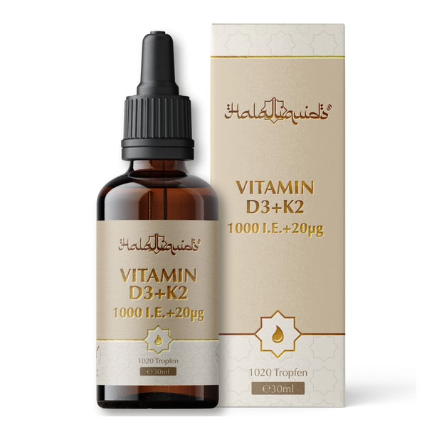 Halal Food - Vitamin D3/K2 Tropfen - 1000 i.E. D3 & 20mcg K2 30 ml