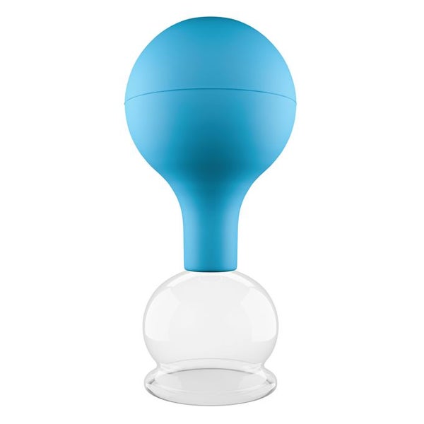 Pulox Schröpfglas aus Echtglas mit Saugball - 40mm in Blau 1 St