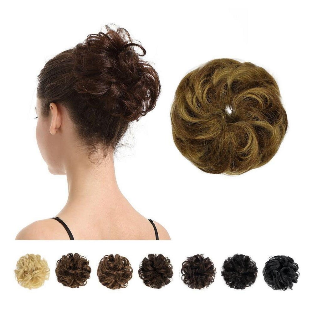 BARSDAR Echthaar Haargummi Hochsteckfrisuren Extensions 4P27 1 St