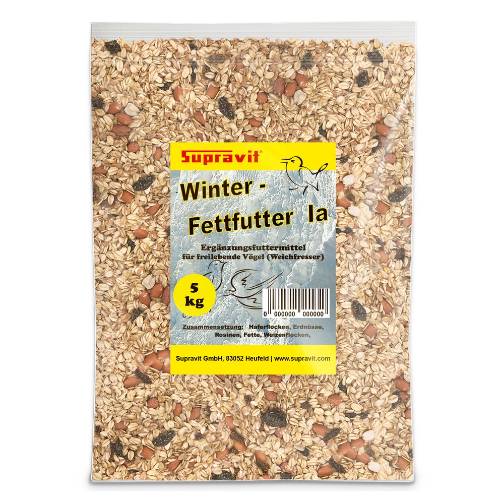 Supravit Premium Fettfutter für Wildvögel - schmackhaftes Vogelfutter & Winterfutter für Vögel - fettreiches Wildvogelfutter als Energielieferant im Winter 5 kg