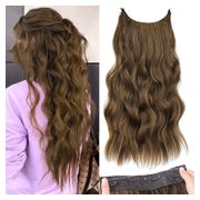 Extensions Gewellt 4 Clips Synthetik 20 Zoll Braun Kastanien 1 St