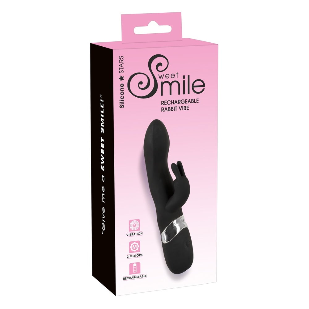 Sweet Smile - Samtiger Rabbitvibrator mit flexiblen Öhrchen 1 St