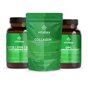 Vitabay - Haut, Haare & Nägel Routine Komplex - Biotin + Zink + Selen, OPC, Collagen + Vitamin C 1 Set