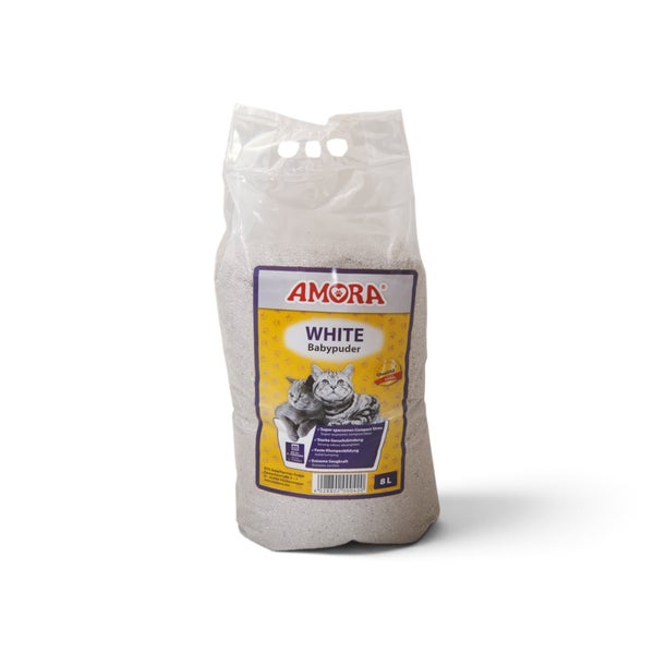 AMORA Katzenstreu White Compact mit Babypuder 7,2 l