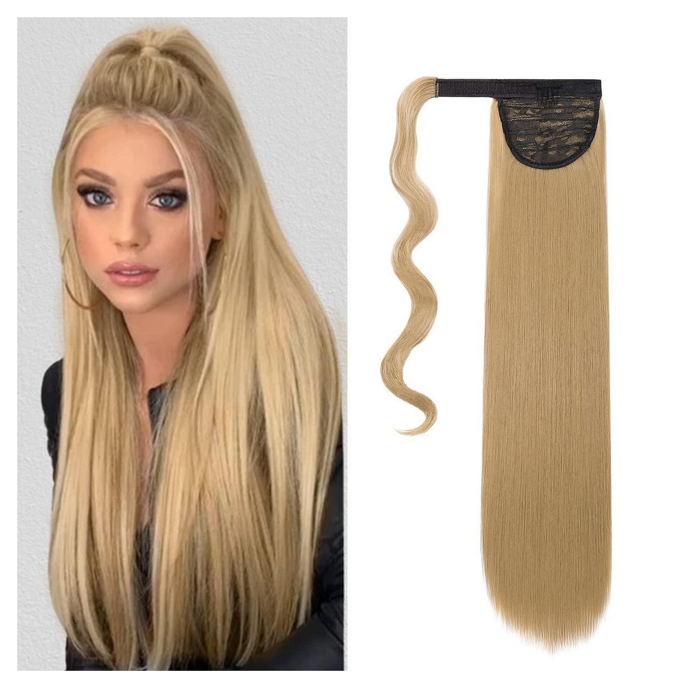 Pferdeschwanz Clip in Extensions Echthaar 55 cm Natürliche B 1 St