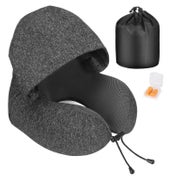 Nackenkissen Memory Foam Reisekissen mit Haube für 1 St