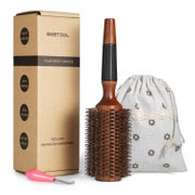 BESTOOL Rundbürste Wildschweinborsten Holzfass Haarstyling M 1 St