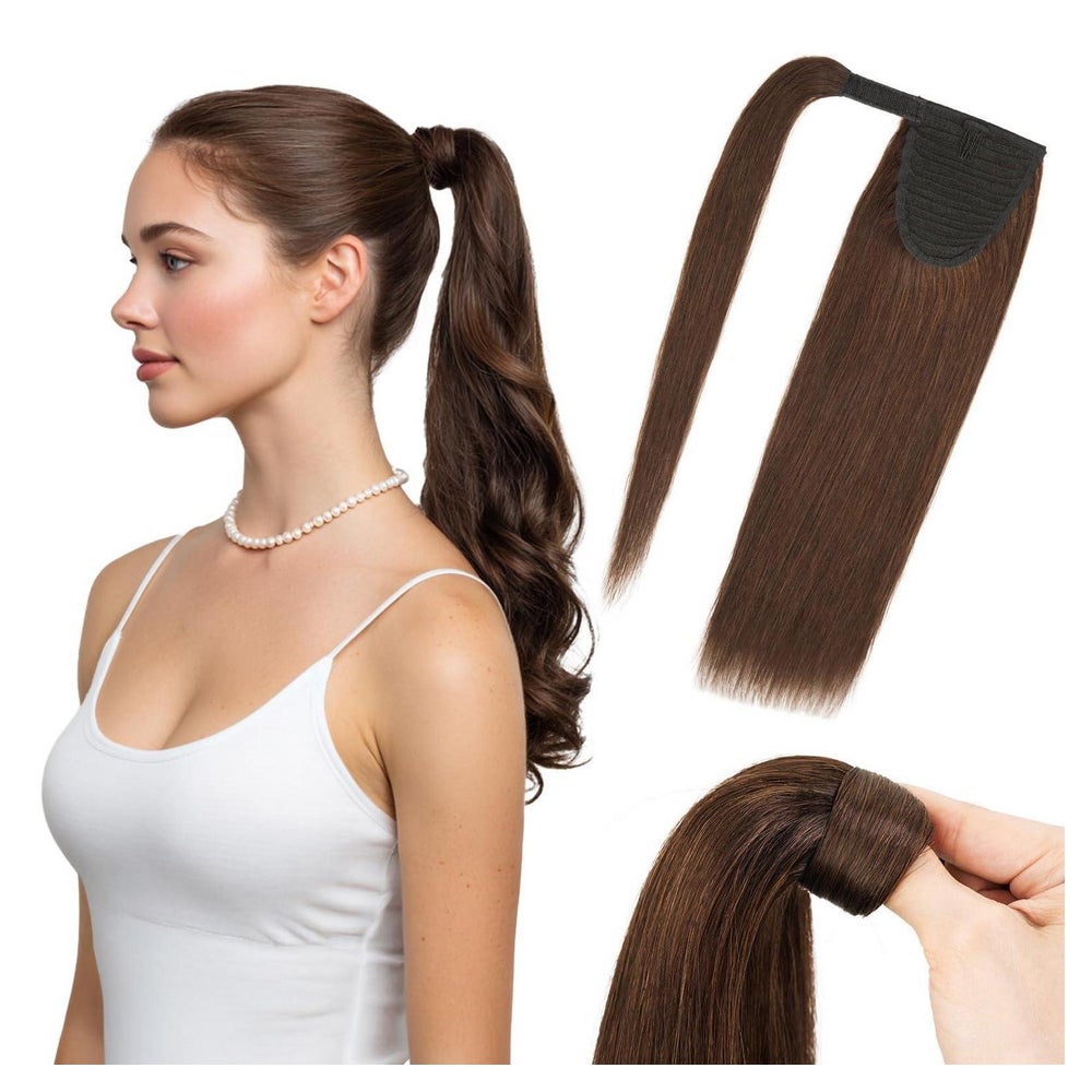 Haarverlängerung Echthaar Zopf Klett 45 cm-90g 02 Dunkel Bra 1 St