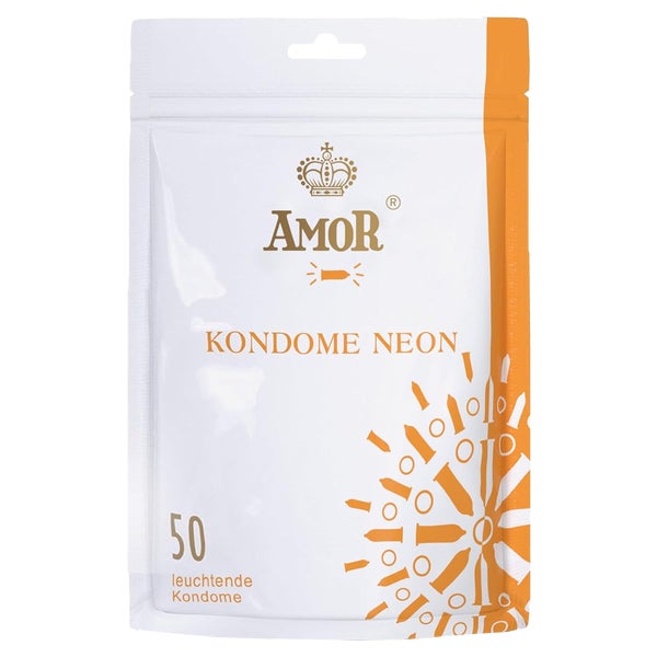 «Neon» – 50 fluoreszierende Kondome, 54 mm breit, leuchten (50 Kondome) 50 St