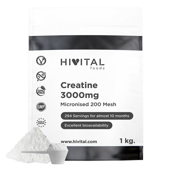 Kreatin 3000 mg | 1 Kg. veganes Pulver 1000 g