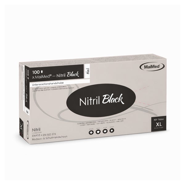 MaiMed Nitril Black Einmalhandschuhe Größe XL 100 St