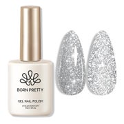 Nagellack UV Gel Glitzer LED Soak Off Manicure Silber Reflek 1 St