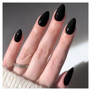Fingernägel Press On Nails Mandel 24 Stück Schwarz 1 ml (1er 1 St